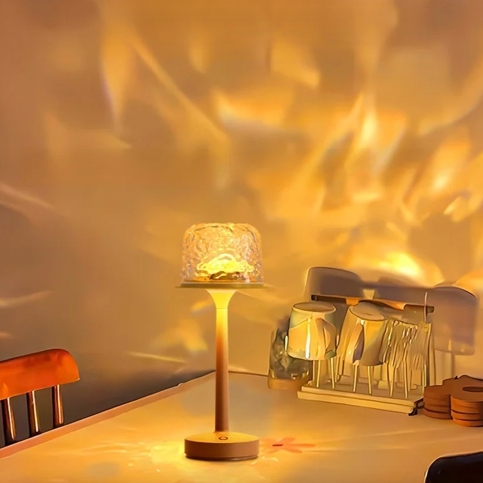 Decoración luminosa de ondas acuáticas