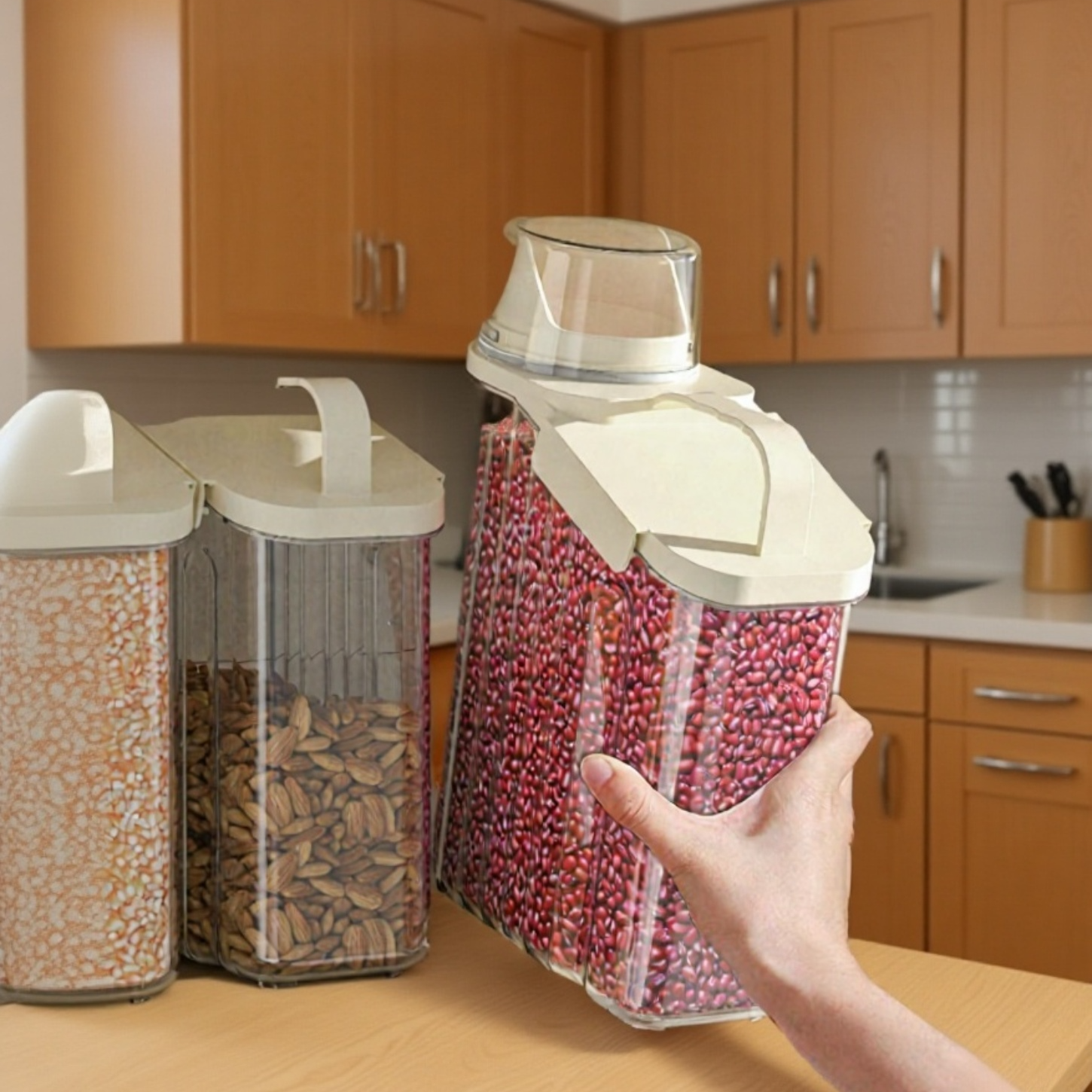 다양한 크기의 밀폐형 주방 보관 용기 세트