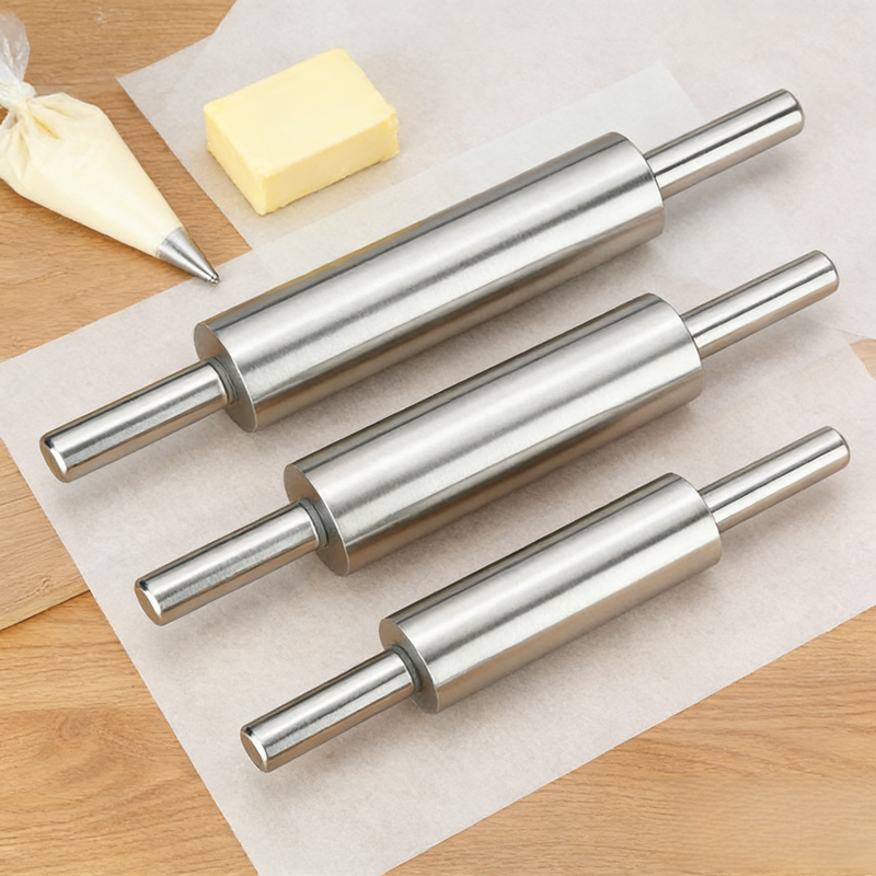 304 Stainless Steel Dough Rolling Pin 47*7.6cm