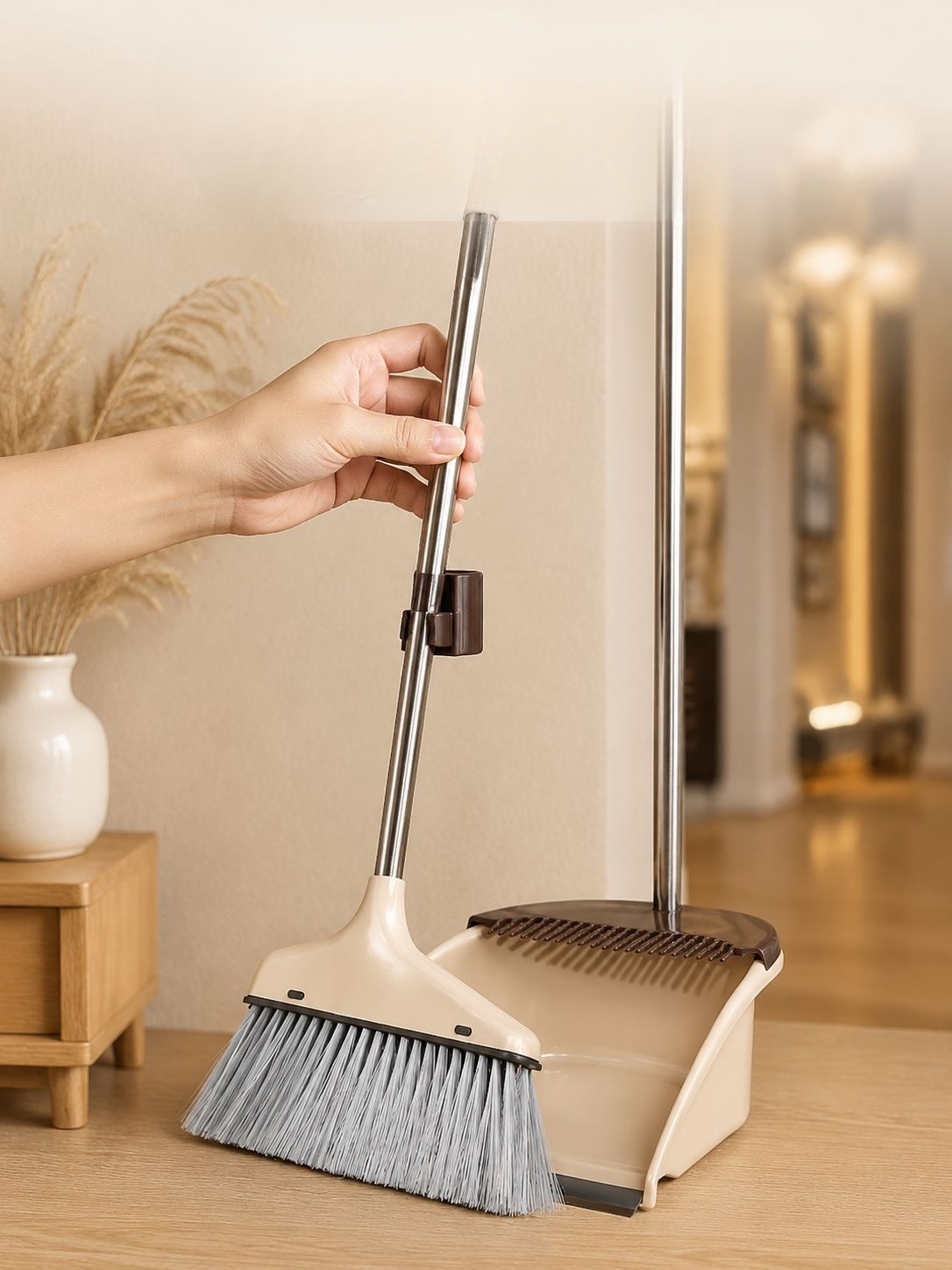 Ergonomic handle broom for comfortable use