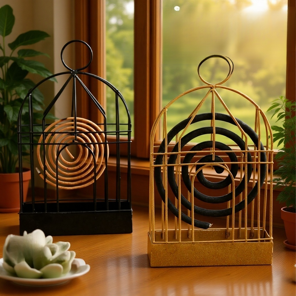 Nordic wrought iron birdcage mosquito coil holder
