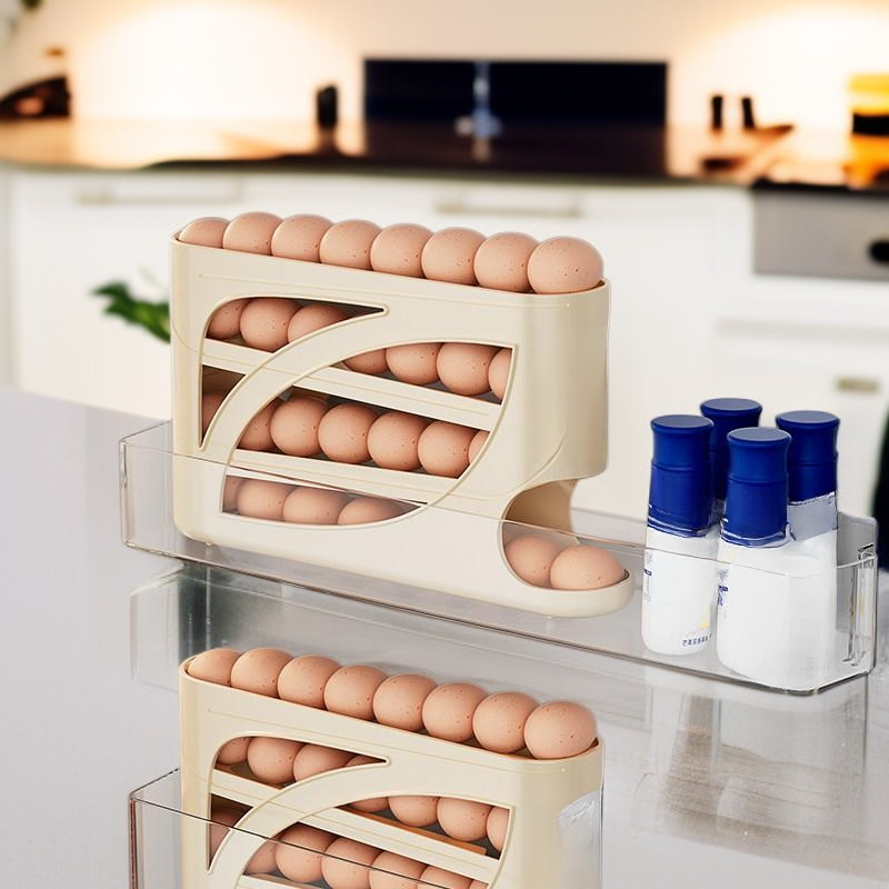 Kitchen Multi-layer Automatic Rolling Egg Box Refrigerator Dedicated Egg Storage Fresh Box