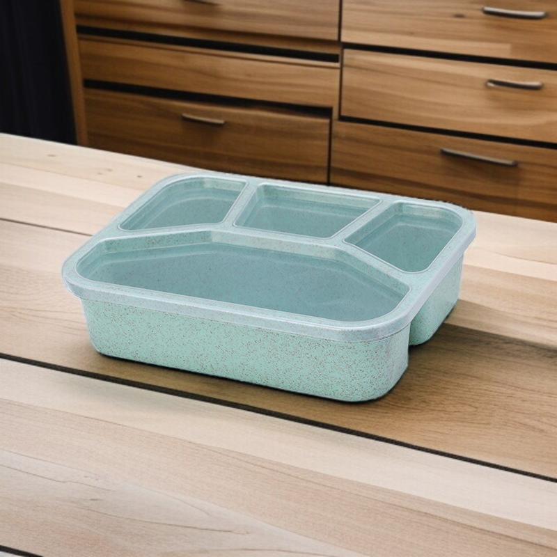 밀짚 사각 분격 도시락