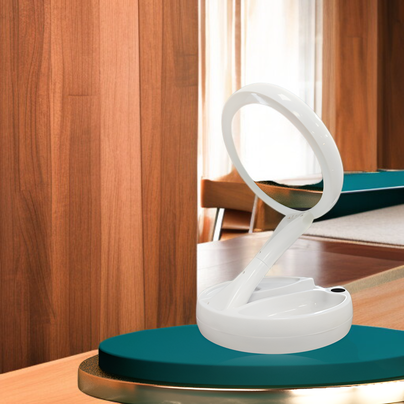 折りたたみ化粧鏡 LED ライト化粧鏡ポータブル両面拡大鏡ライトミラー充電デスクトップデスクトップホームミラー