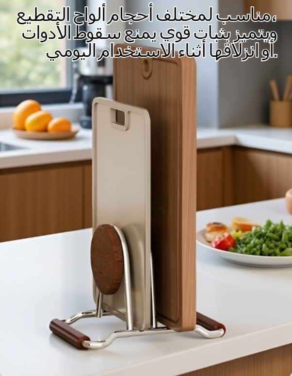 حامل ألواح تقطيع متين وعصري للمطبخ