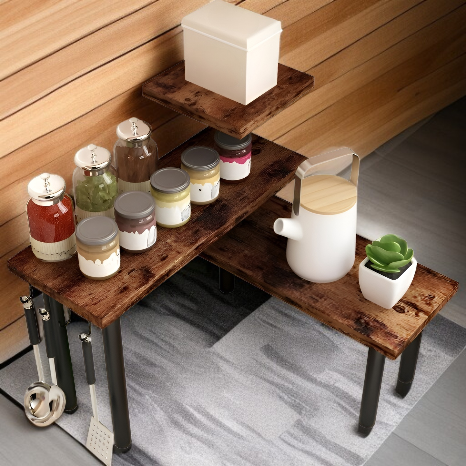 キッチンテーブルコーナー多層ラック