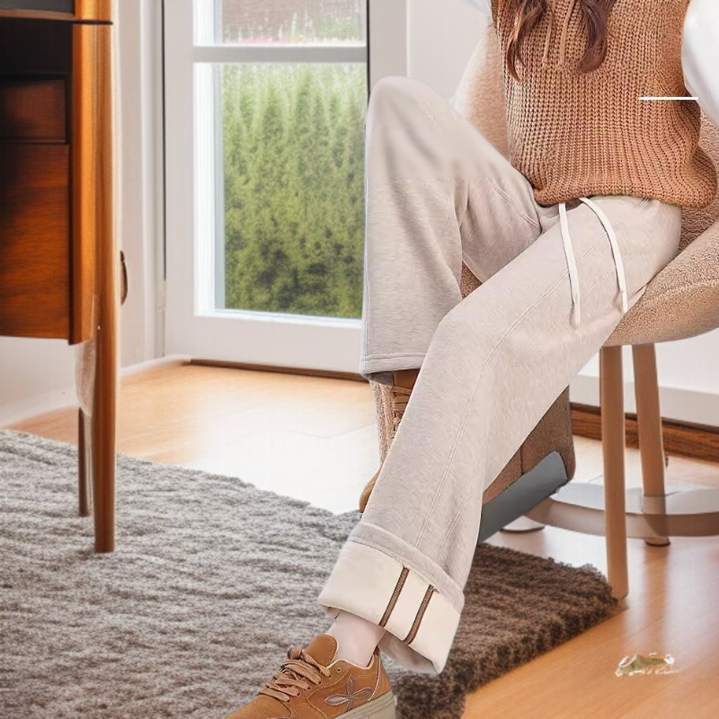 여성 니트 하이웨스트 와이드 일자 팬츠 가을 드롭 실크 찰미영 캐시미어 슬림핏 캐주얼 팬츠