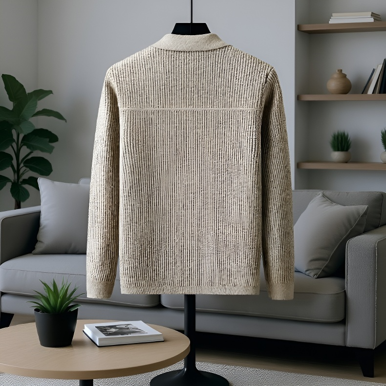 高級メンズニットカーディガン、春と秋のコート、新しいスタイル、ラペルセーター、カジュアルトップ