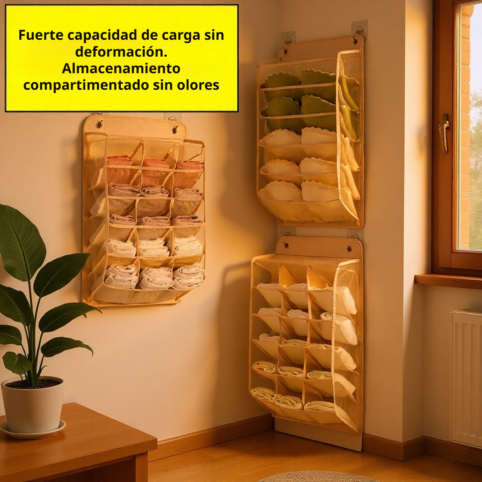 Organizador de ropa interior colgante para puerta y pared