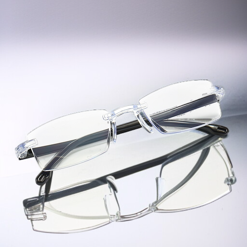 Unisex High-Definition Frameless Blue Light Blocking Reading Glasses