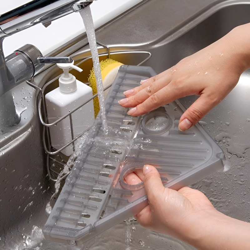 Soporte de drenaje triangular con ventosa para fregadero de cocina