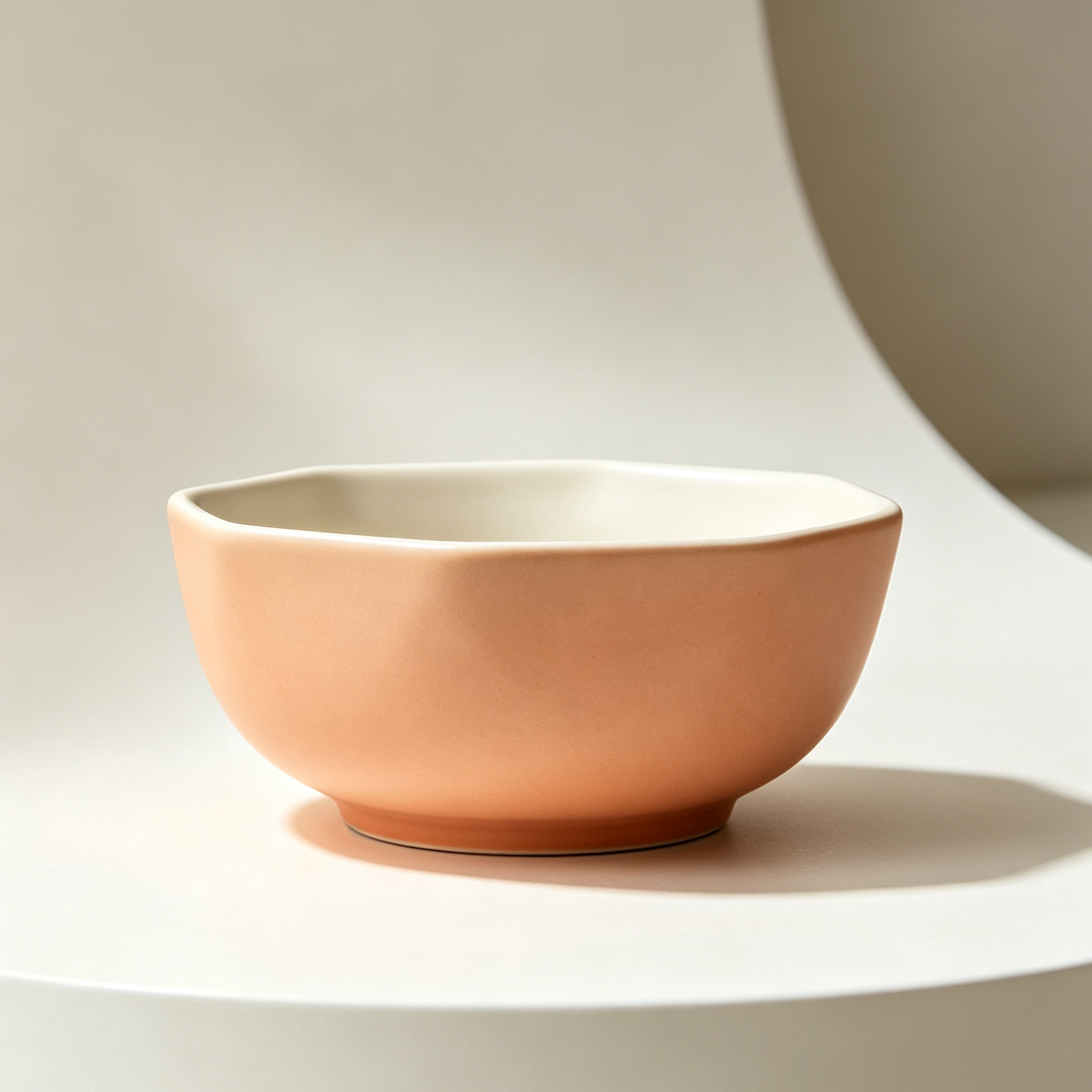 Polygonal ceramic bowls (6 pieces)