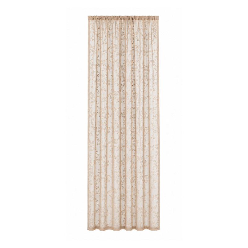 Minimalist Style Tree Branch Blackout Curtain and Transparent Sheer