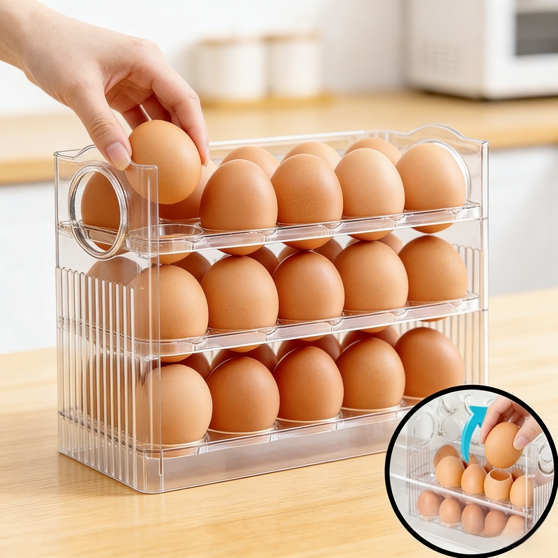 Mehrlagiger faltbarer Eierbehälter praktische Eierbox zur Aufbewahrung