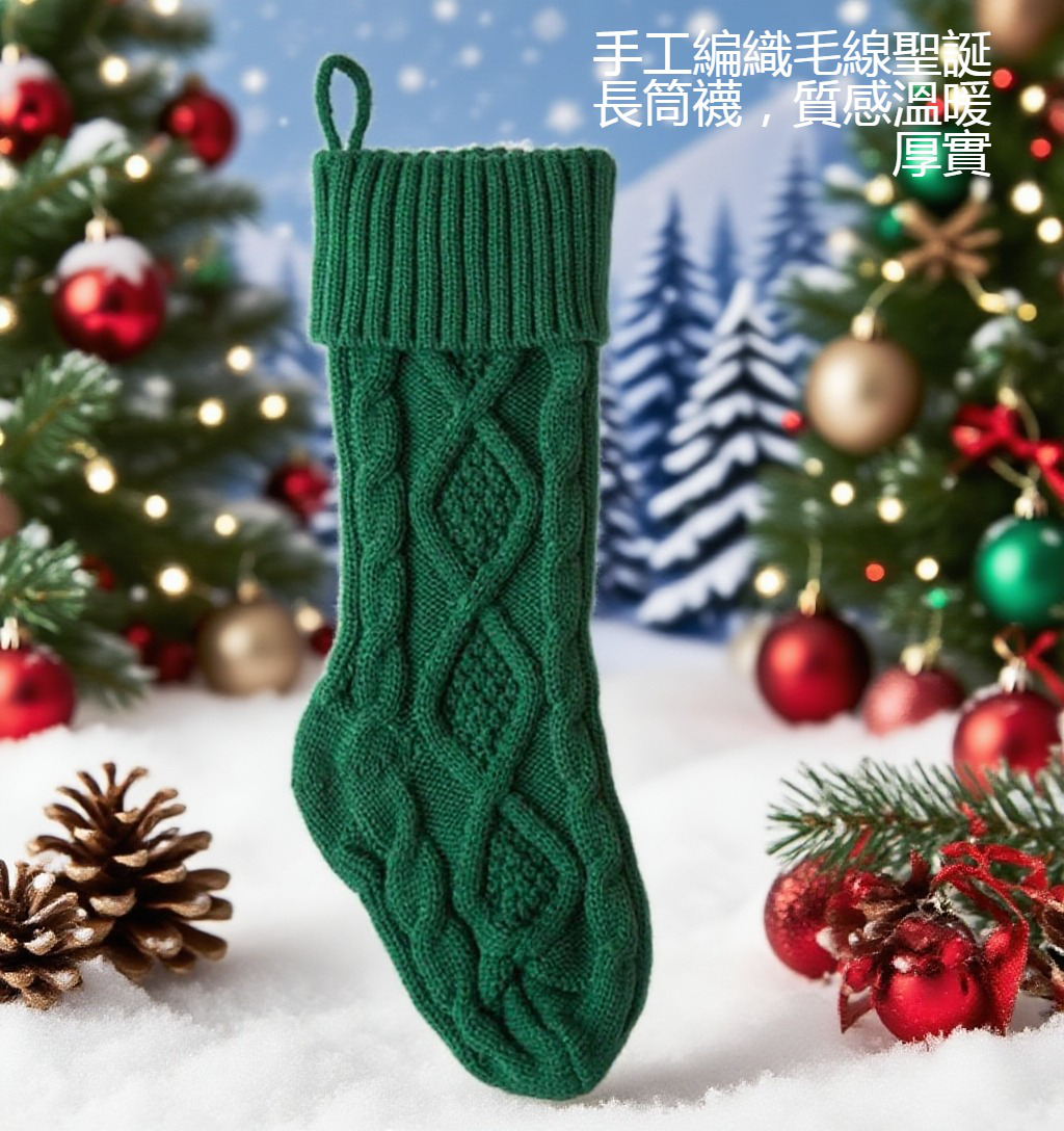 毛線聖誕長筒襪