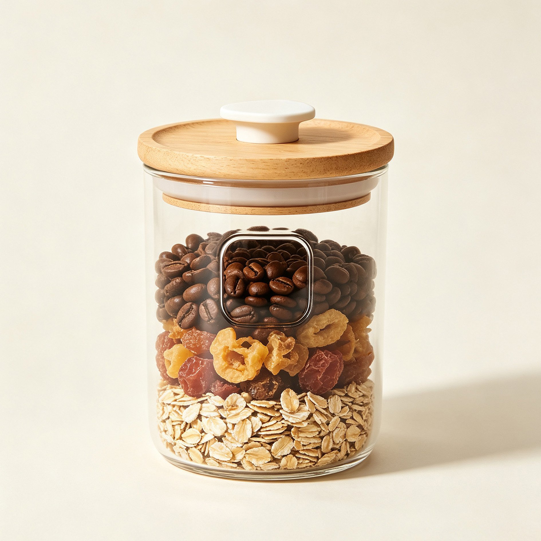 Wooden-lid visible storage container