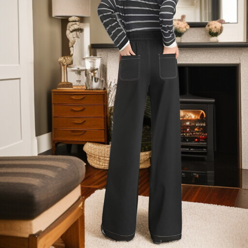 신축성 니트 와이드 부드러운 데님 팬츠