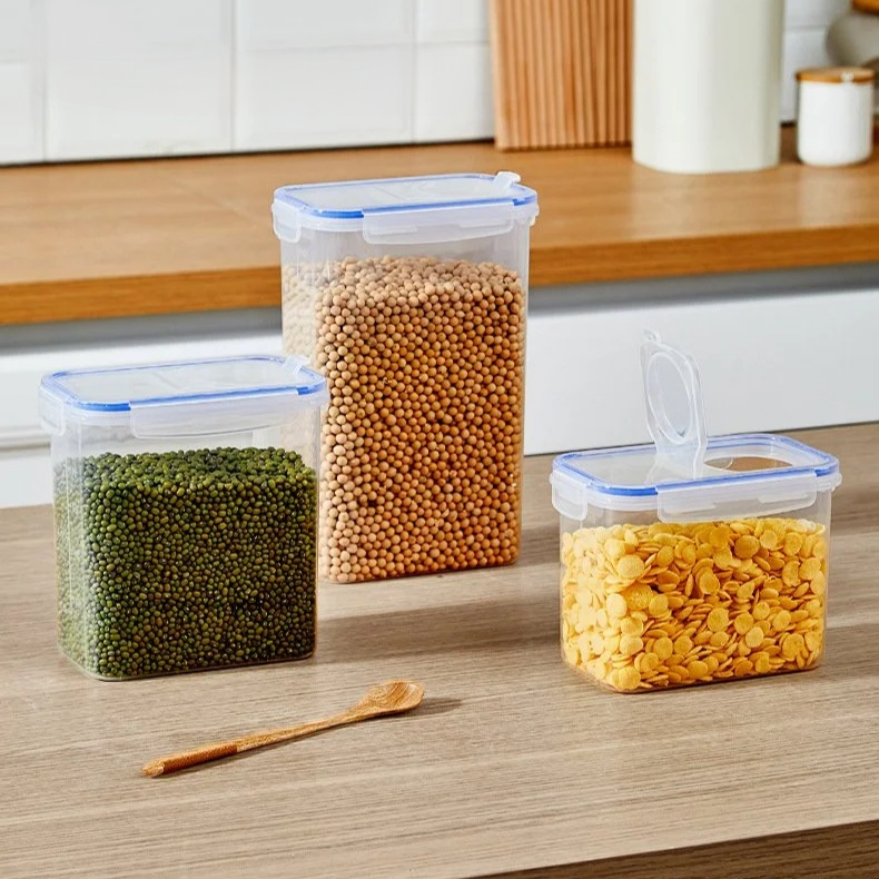 キッチン雑穀収納容器 密封ドライフード保存ボックス 食品グレード透明ジャー