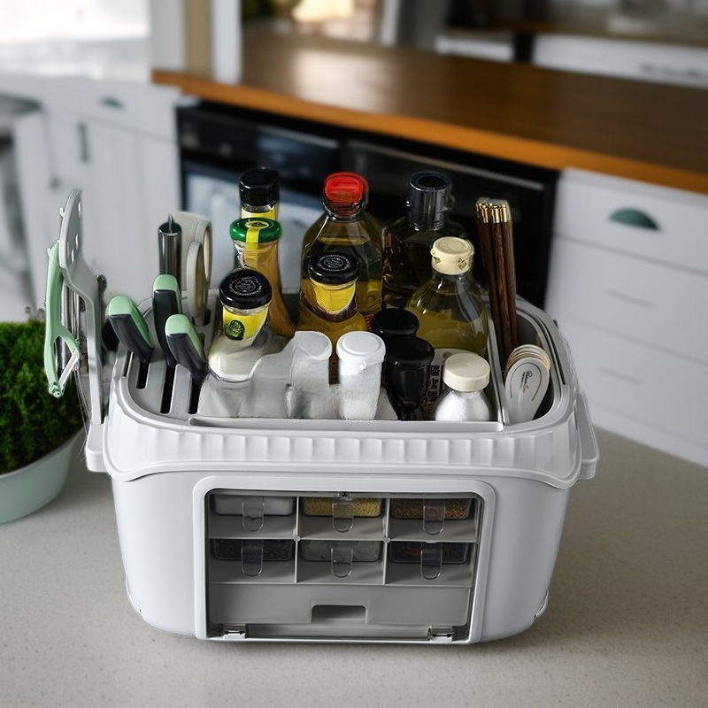 Dust-proof Spice Jar Storage Organizer Set