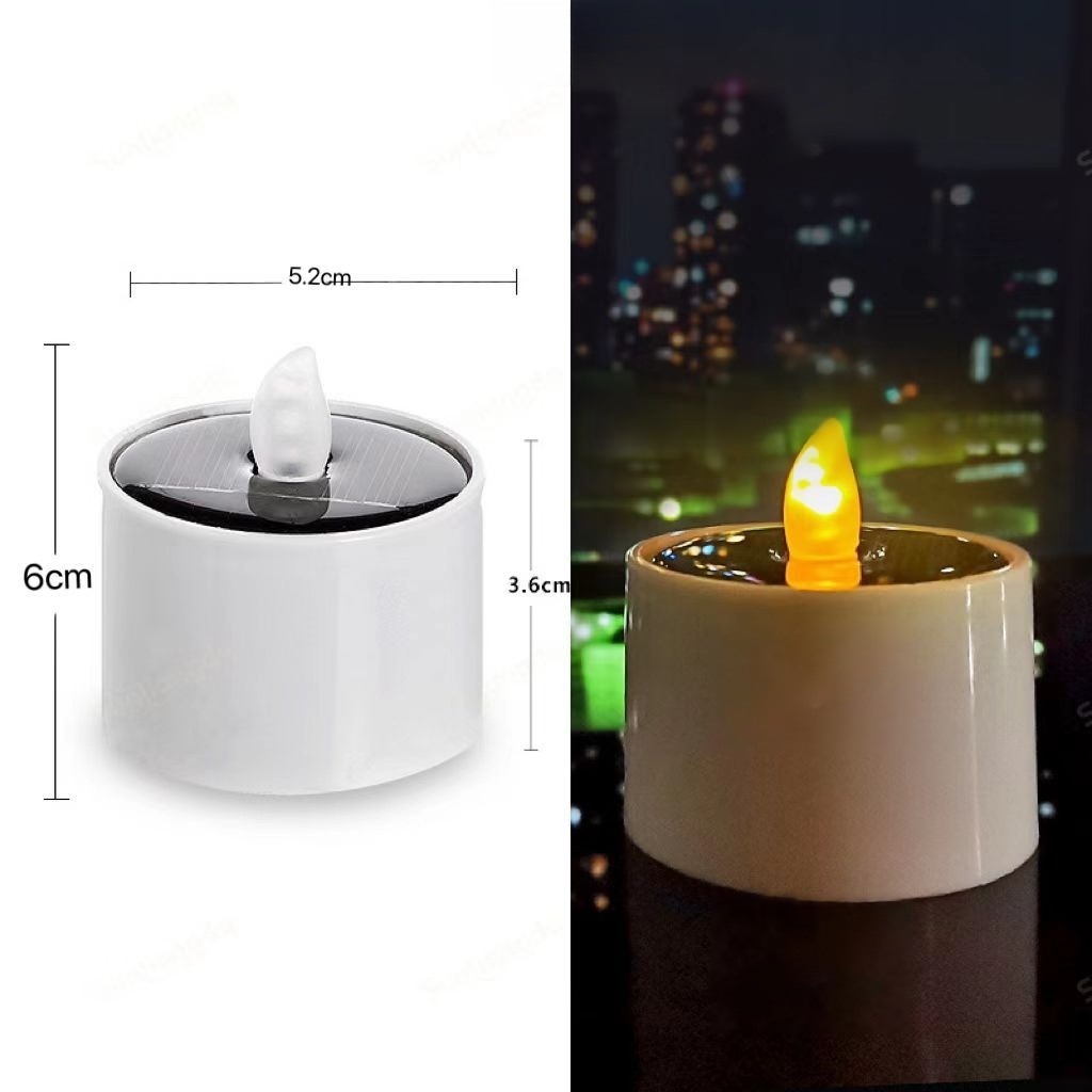 Solar-powered candle night light