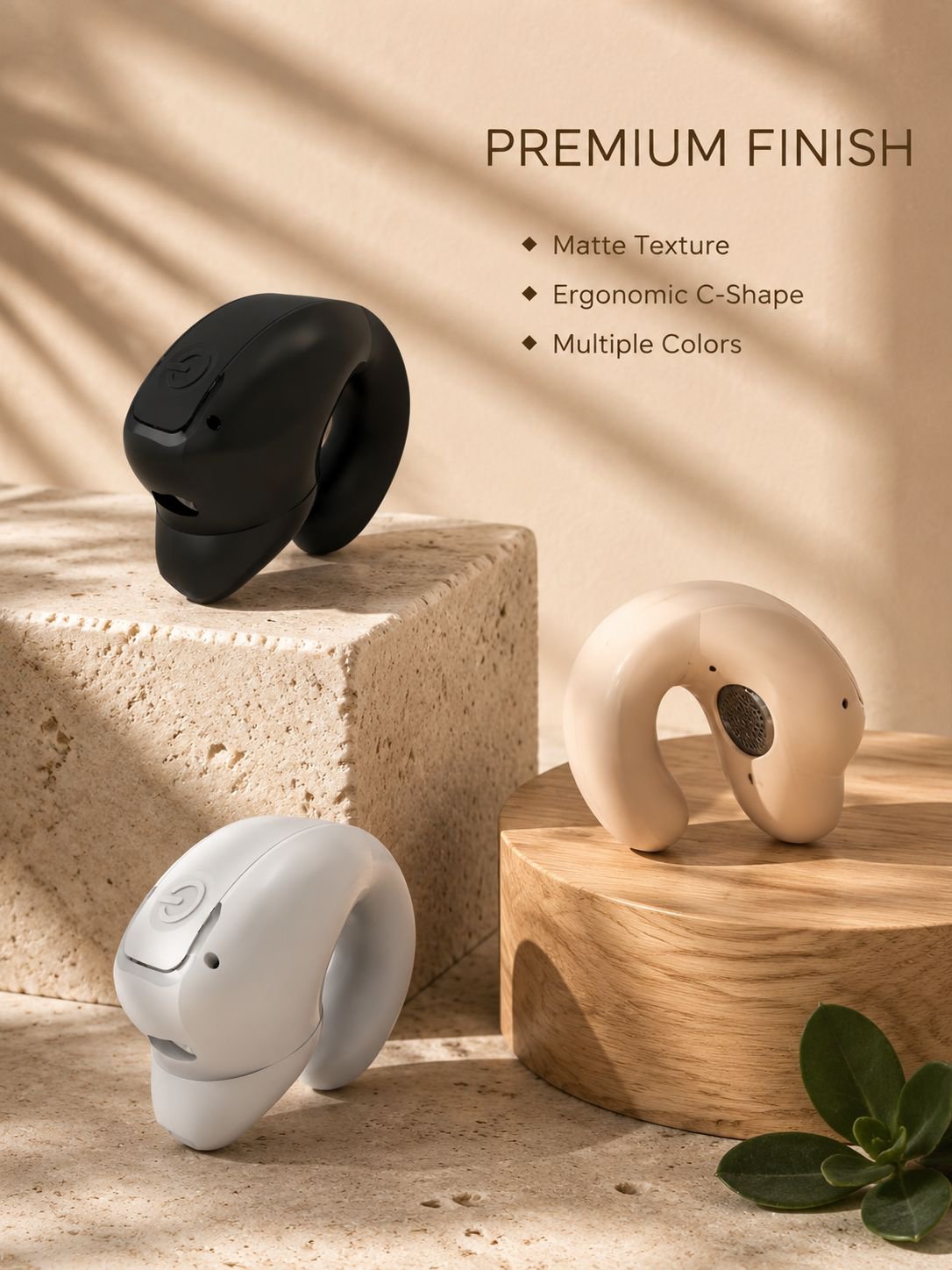 Clip-On Bluetooth Earbuds, Non-In-Ear Comfortable Fit