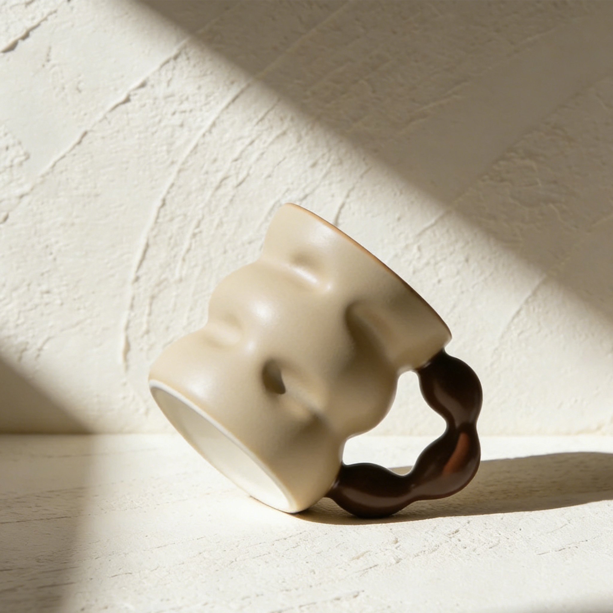 Elegant porcelain tea cups arranged on a tray