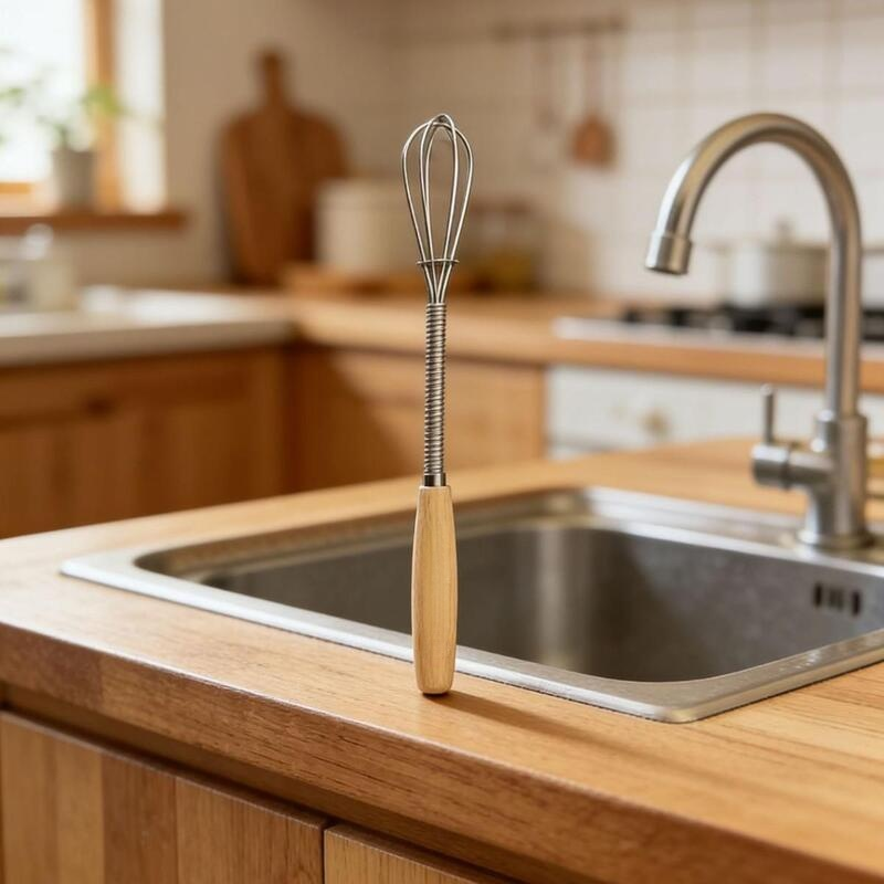 Stainless Steel Whisk with Wooden Handle