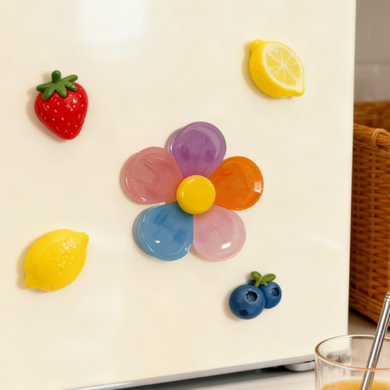 Magnetic flower refrigerator magnets