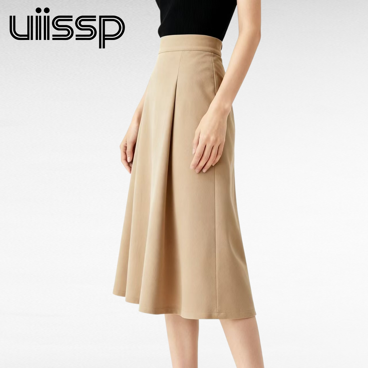 가을/겨울 신상품 엘라스틱 허리 슬리밍 A라인 스커트