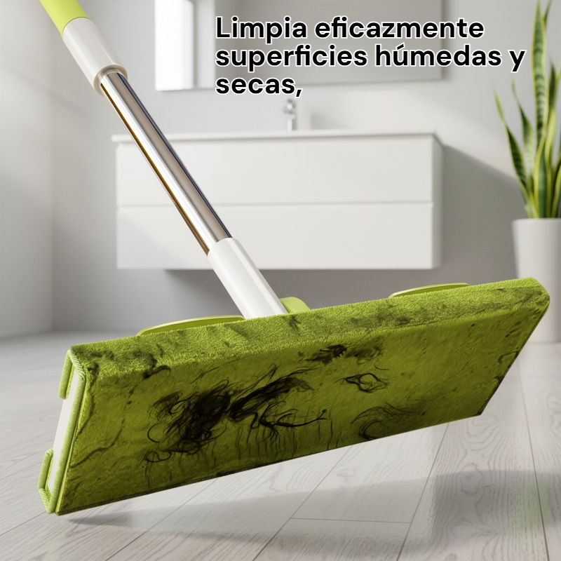 Wet and dry cloth flat mop