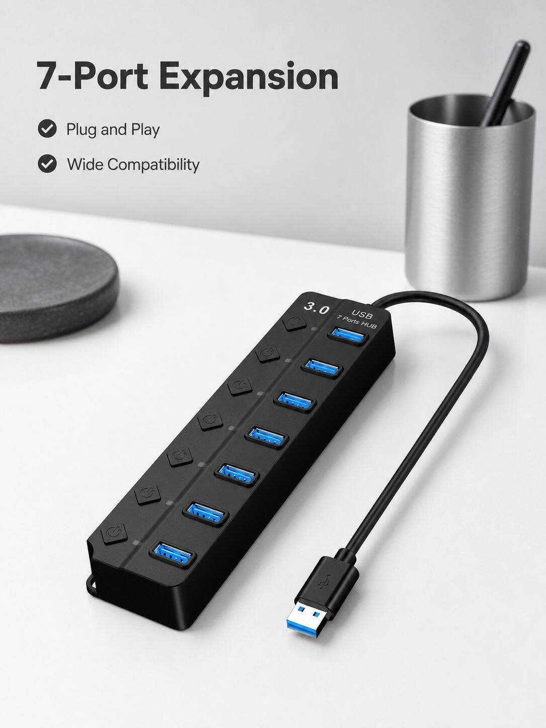 Usb Computer Splitter Seven Port Extended Hub