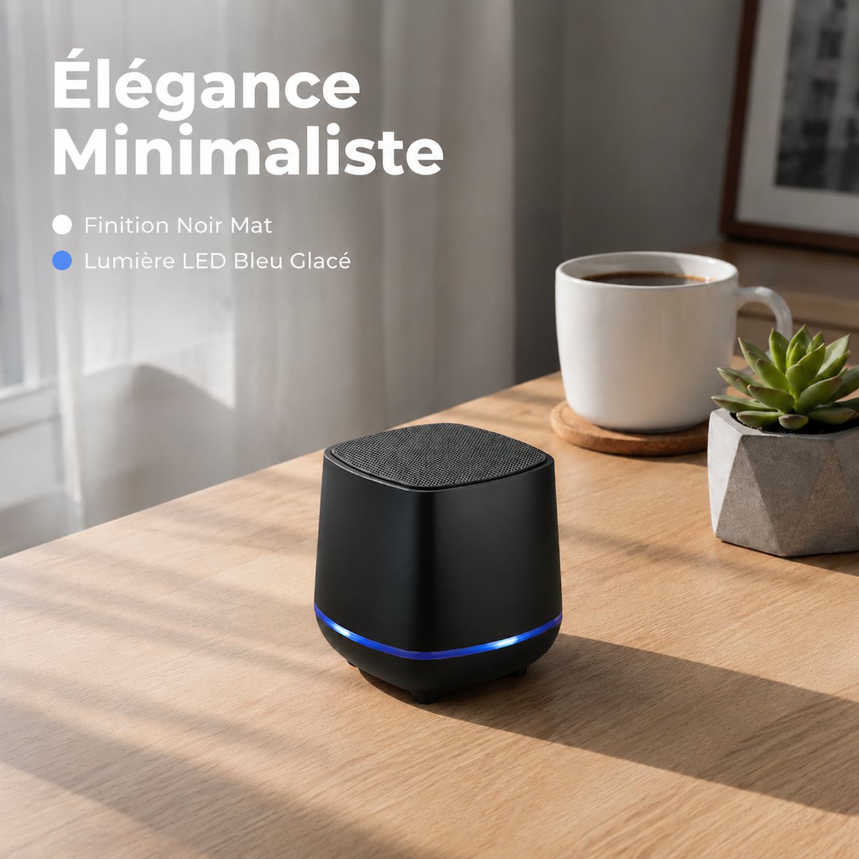 Mini haut-parleur de bureau Bluetooth avec basses