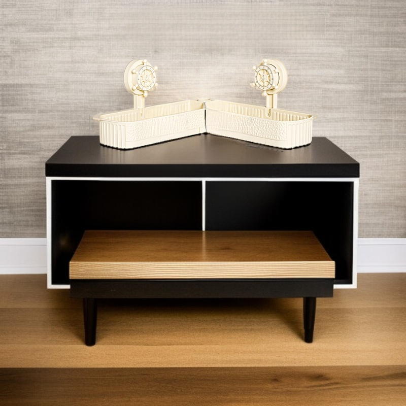 Multifunktionales drehbares Wandregal für Küche und Bad, ohne Bohren, druckfest