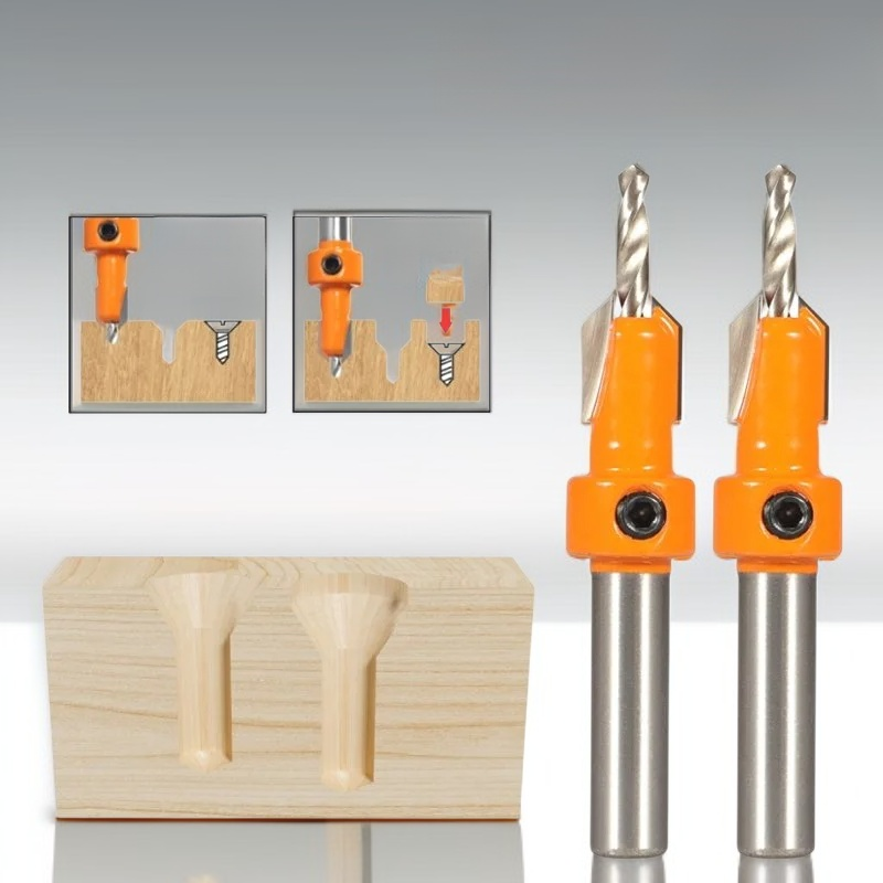 5, 8MM Shark Countersink Router Bit Screw Extractor Woodworking Milling Cutter