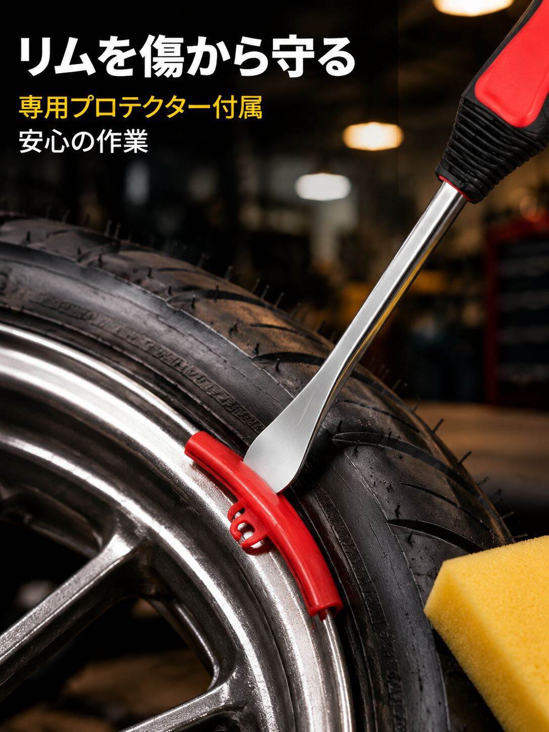 バイクタイヤレバー工具セット タイヤプロテクター付き タイヤ交換用レバー メンテナンス工具