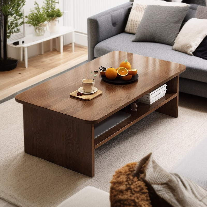 원목 직사각형 낮은 테이블 