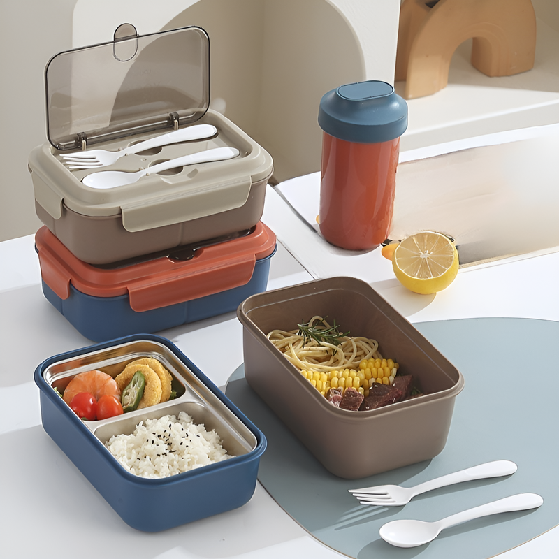 Stainless steel compartmentalized lunch box