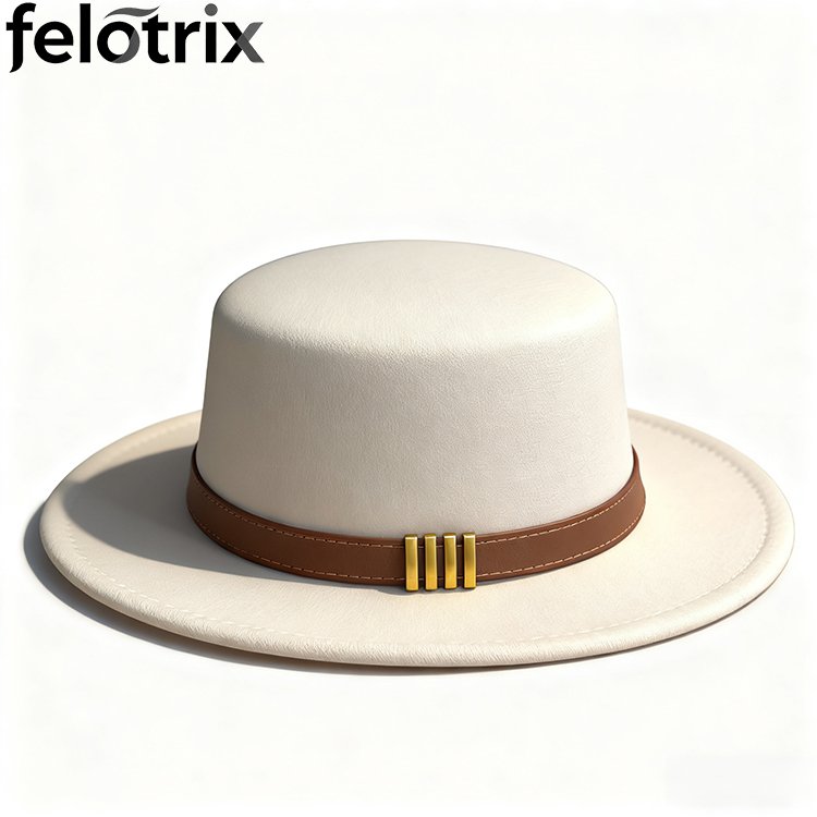 หมวกขนสัตว์พร้อมขอบเข็มขัดแฟชั่น