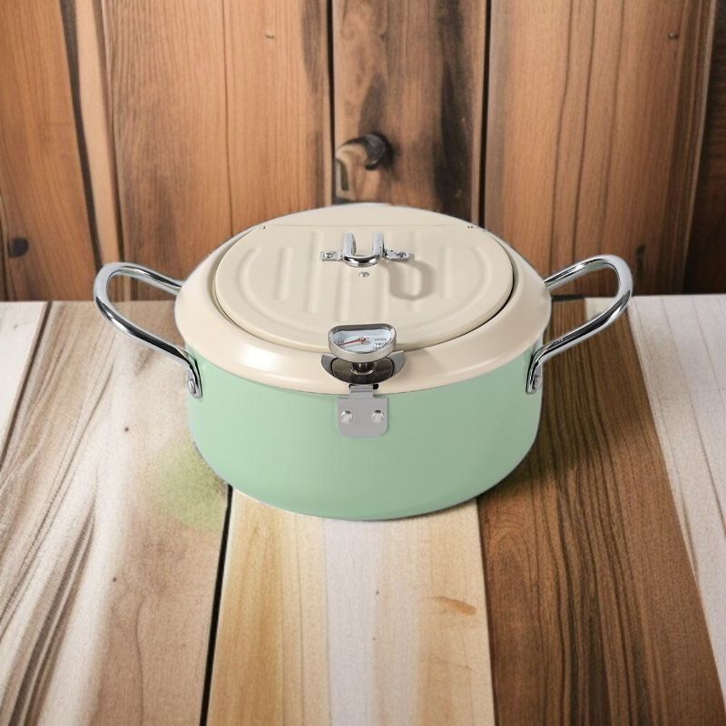 Friteuse multifonction japonaise avec thermomètre intégré, idéale pour tempura