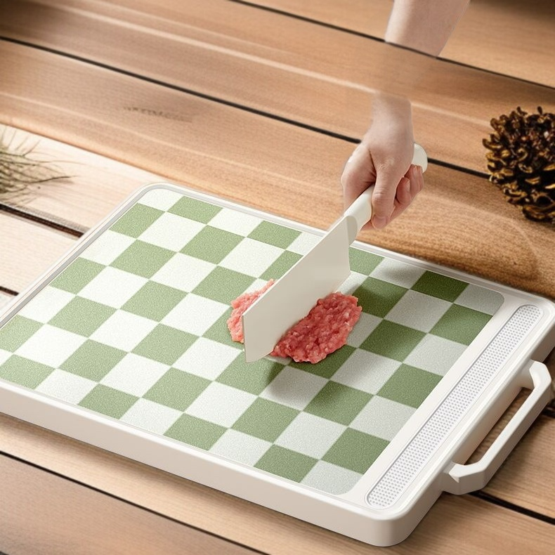 항균 곰팡이 방지 양면 스테인리스 도마 라지 바둑판 칸막이 도마 이유식 도마