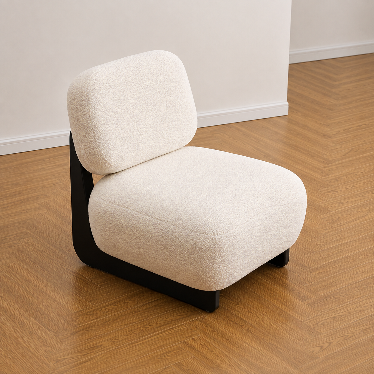 Stilvolles Wohnzimmer mit Massivholz-Sofa-Sessel