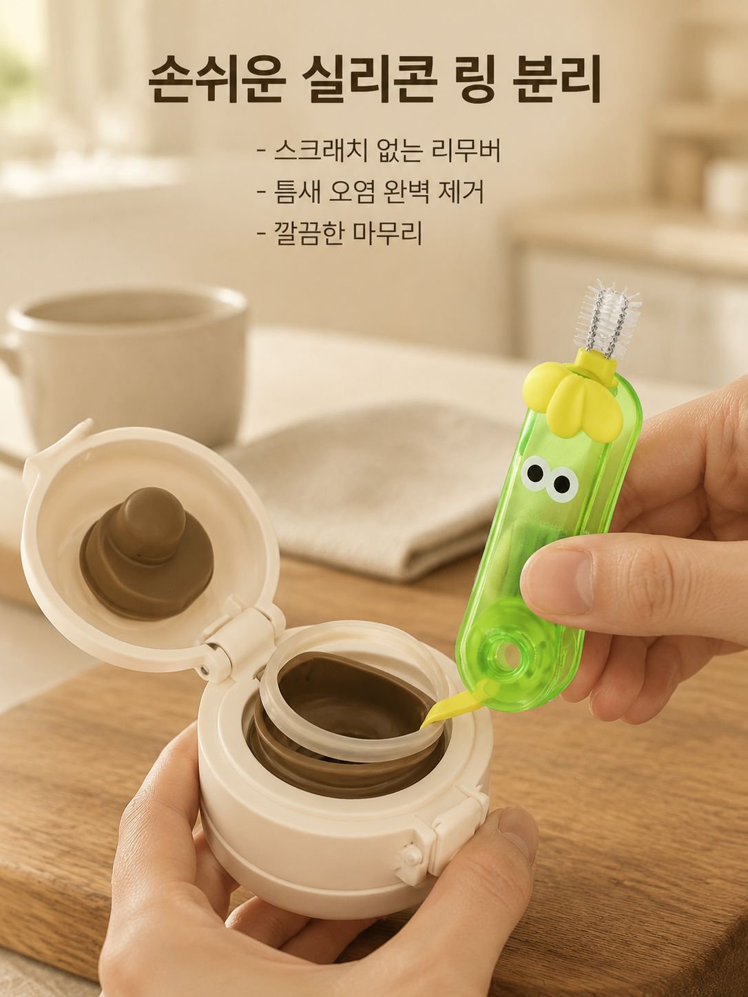 다기능 가지 컵뚜껑 청소 브러시