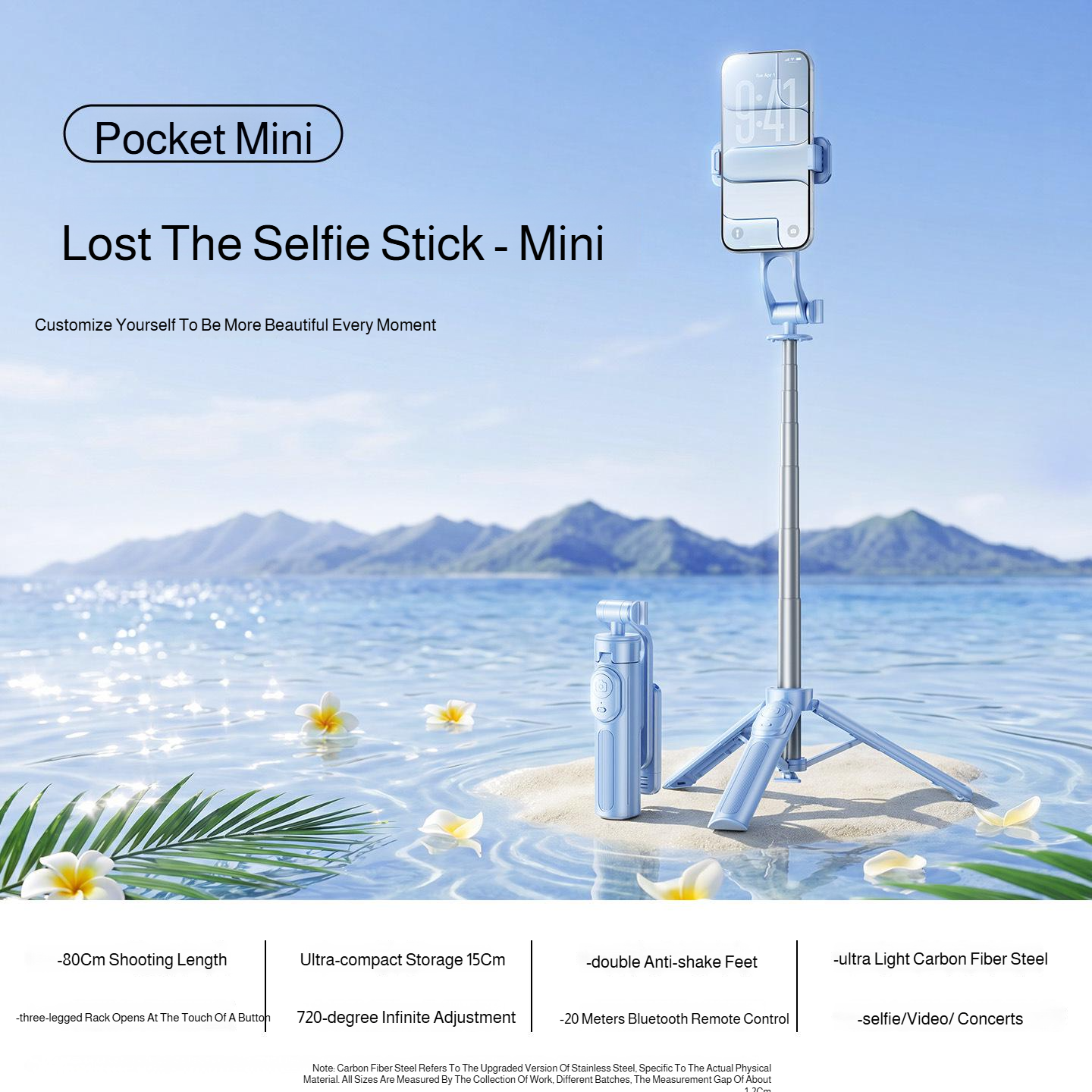 New mini selfie stick, floor tripod, extendable handheld stand