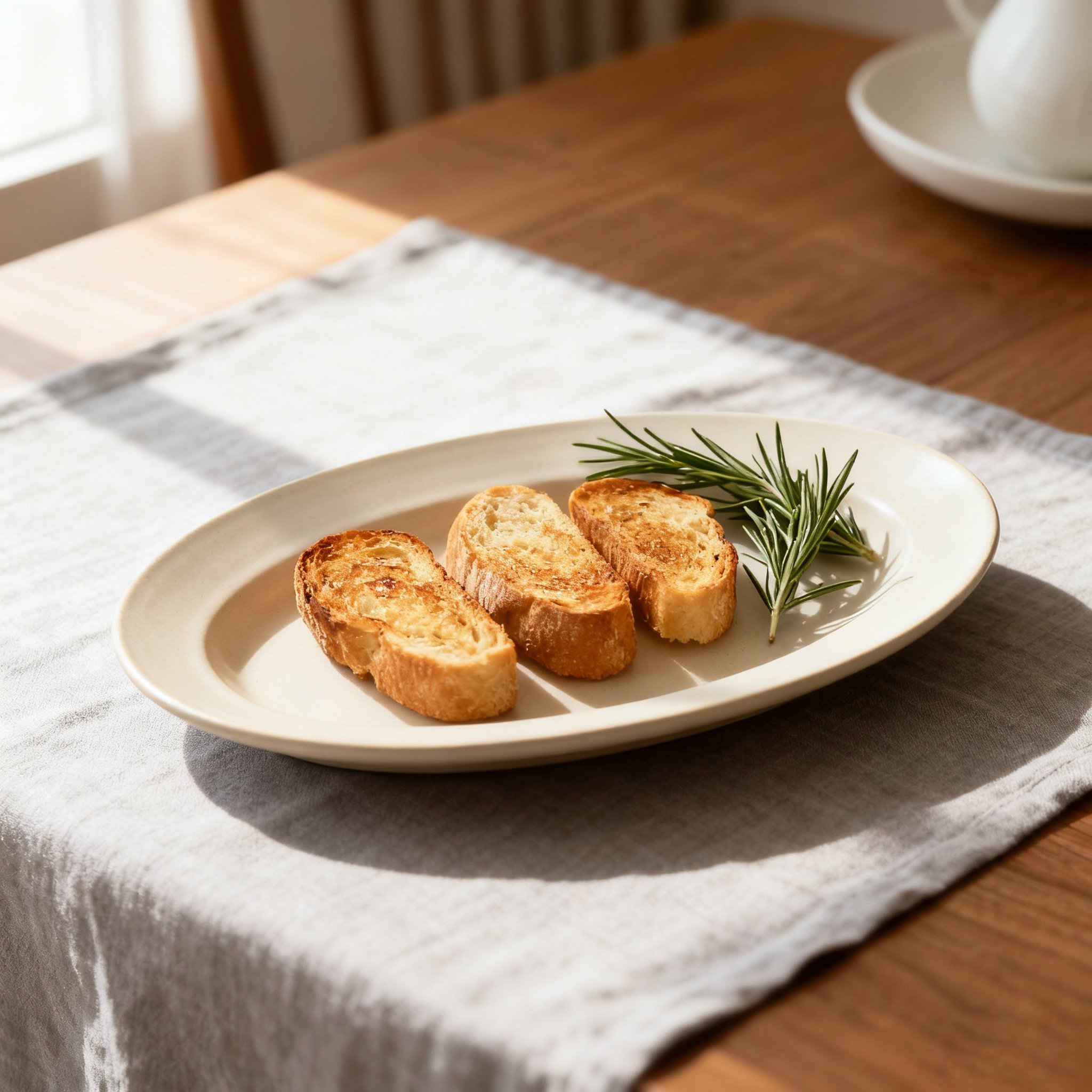 Ovaler langer Teller in Cremeweiß(3 Stück)