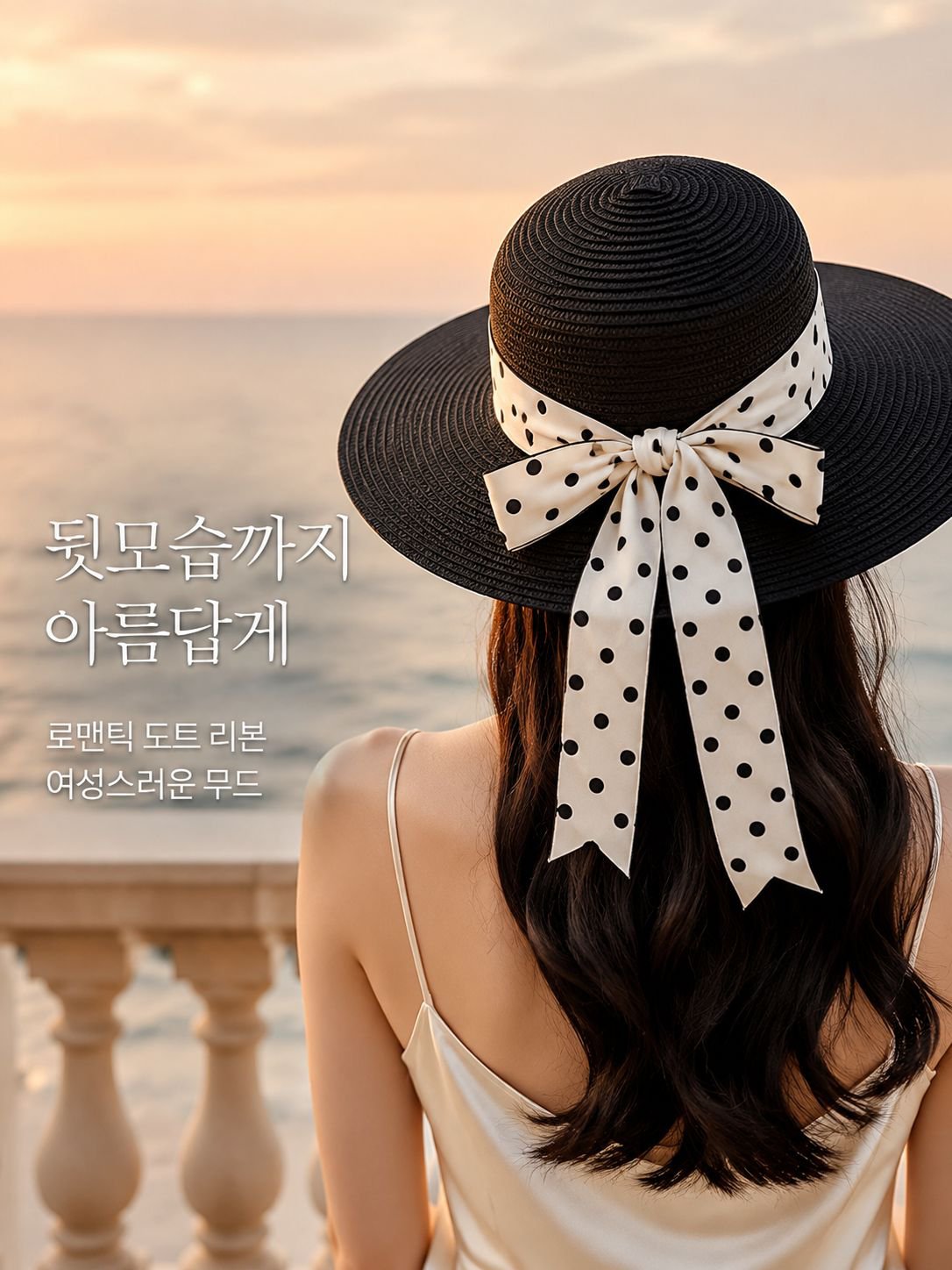 여름 빅 비치 햇 자녀 선캡 우아한 여성 바캉스 선캡 도트 리본 밀짚모자