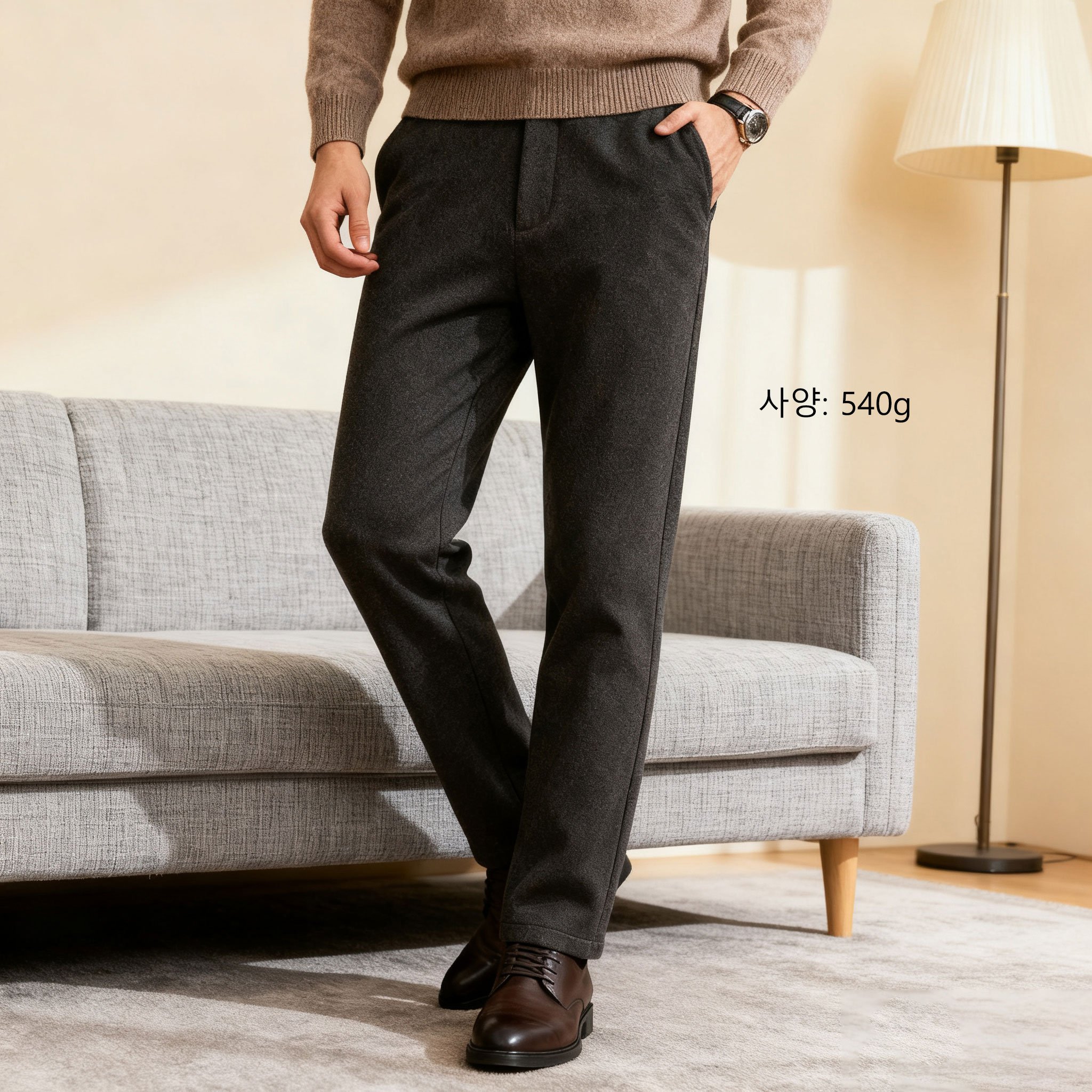 슬림핏 남자 슬랙스 바지 착용샷