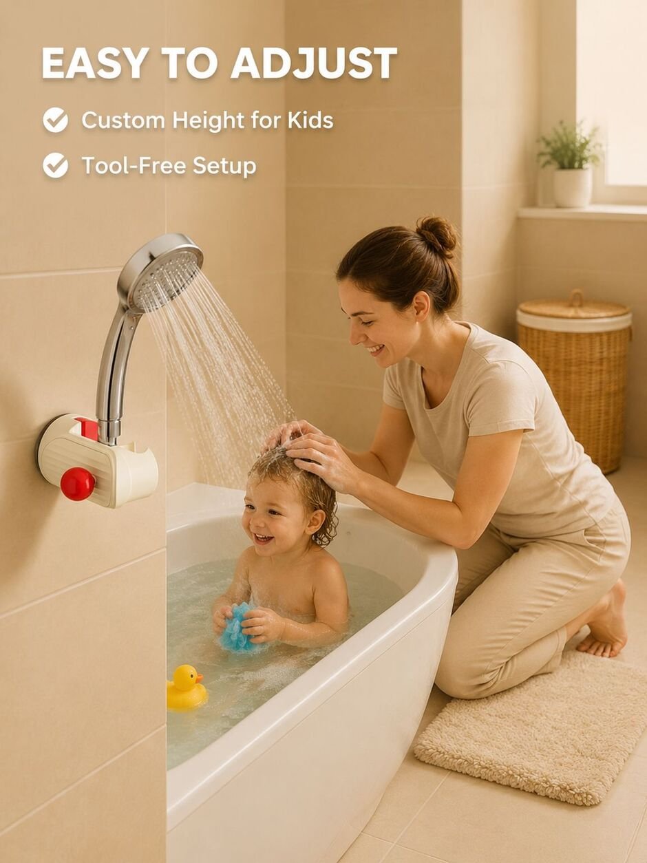 No-Drill Suction Cup Shower Head Mount