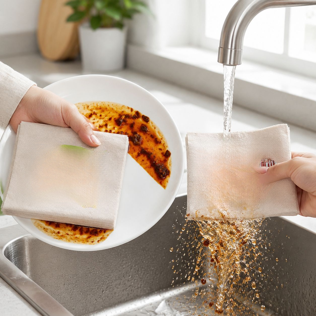 Loofah Plant Fiber Dishcloths, Easy to Clean