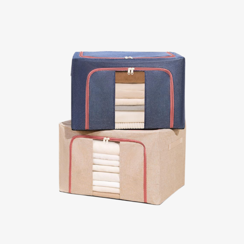Boîte de rangement pliable en coton et lin de grande capacité pour la maison