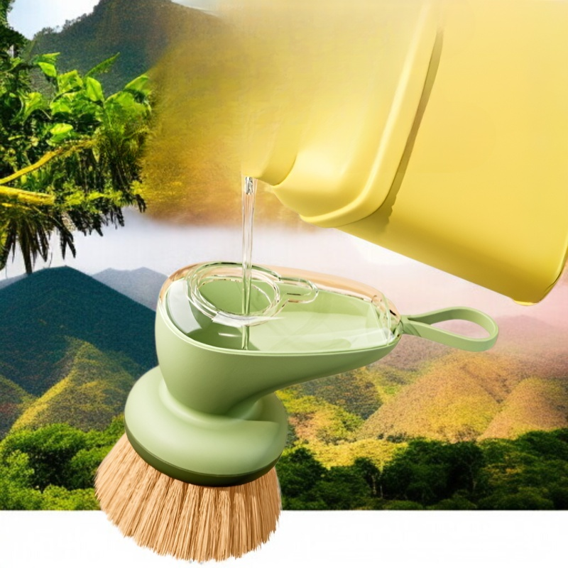 가정용 손상없는 냄비 청소 냄비 브러쉬 자동 수액 압출 수액 세척 냄비 브러쉬 게으름뱅이 주방 필수 자동 수액 브러쉬